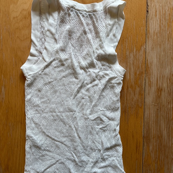 Zara white eyelit racer bank tank top - small - Picture 3 of 4